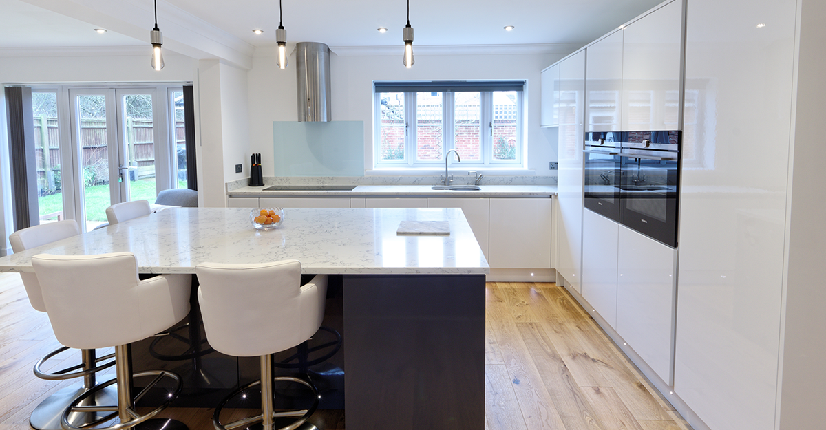 bespoke white high gloss kitchen kent